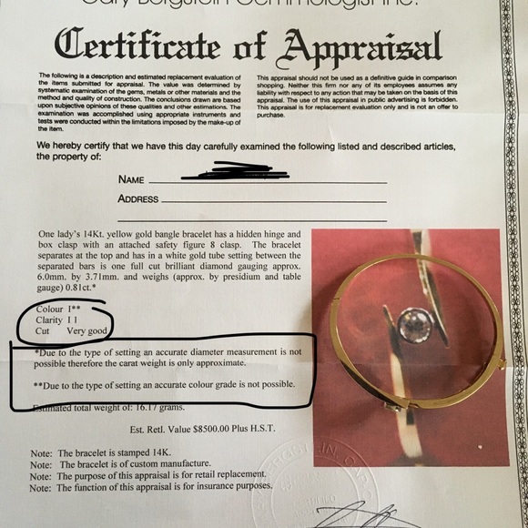 SOLD -14Kt yellow gold bangle diamond bracelet - Picture 4 of 6